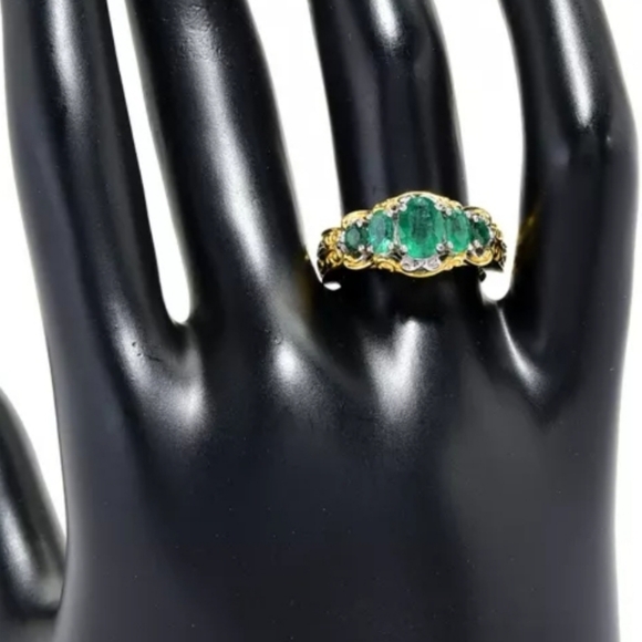 Limited Edition Untreated Genuine Emerald Ring Size 7 in 18k/925/Palladium 💚 - Picture 10 of 10